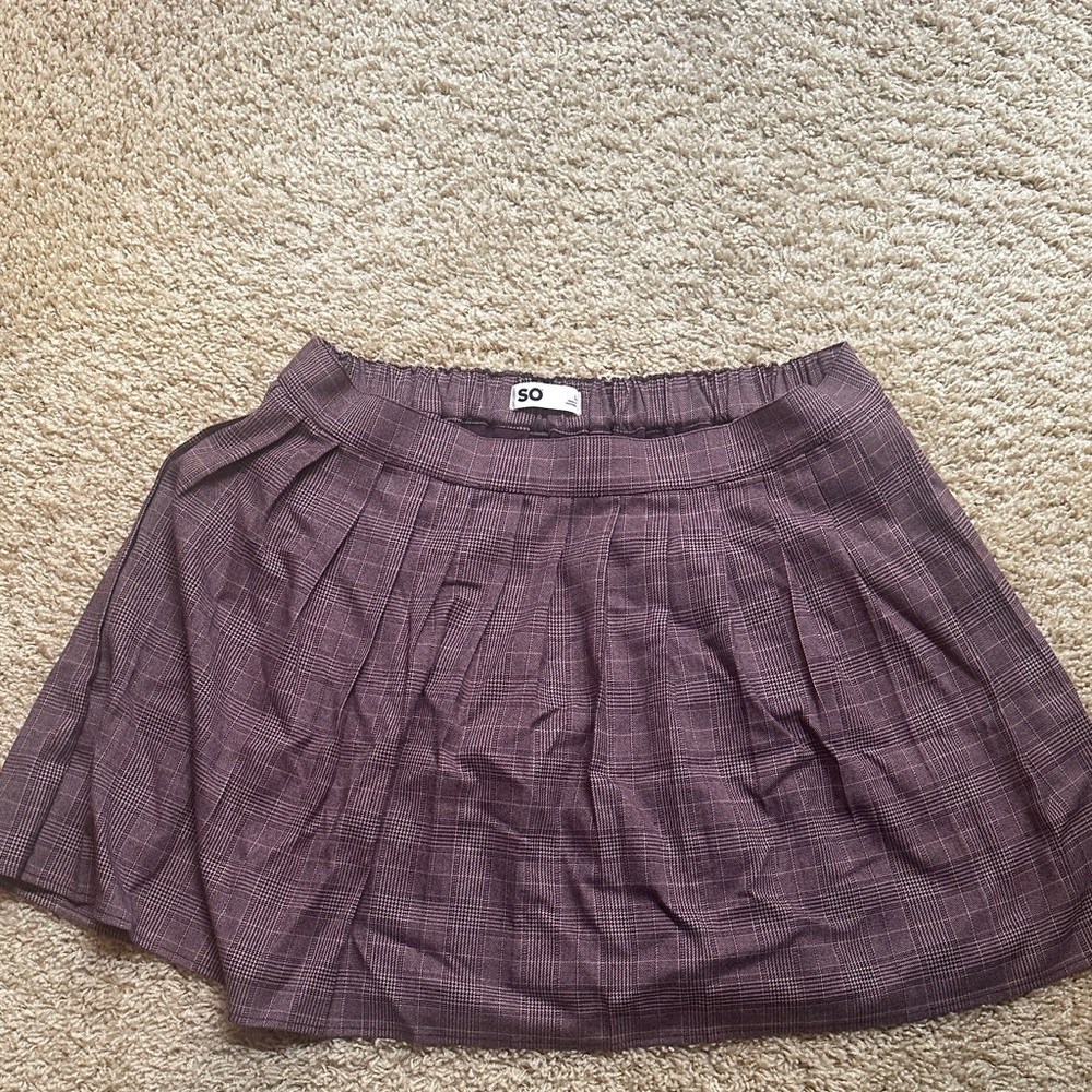SO Women's plaid pleated Skirt